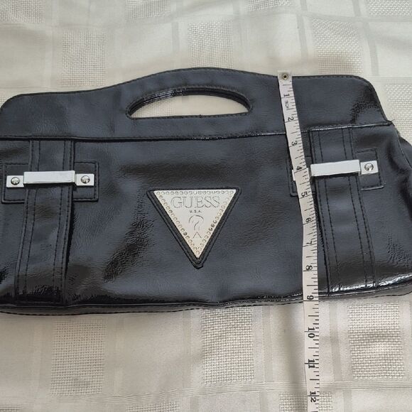 Guess Clutch Black Handbag with Silver Accents - Picture 14 of 16